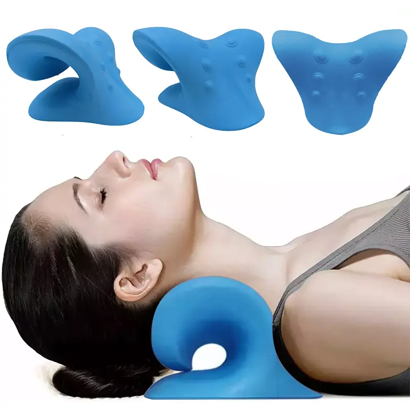 Factory Wholesale Chiropractic Back Massager Neck and Shoulder Pillow Relax Pain Relief Cervical Neck Traction Pillow Device