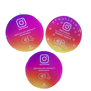 Tamaño personalizado programable a prueba de agua RFID epoxi NFC menú etiquetas pegatina 13,56 MHz frecuencia Variable código QR para anuncios de pago - Product Image 3