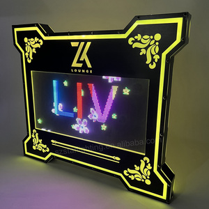 Benutzer definiertes Logo Wiederauf ladbare LED-Licht Acryl <span class=keywords><strong>Message</strong></span> <span class=keywords><strong>Board</strong></span> Nachtclub Flasche Glorifier <span class=keywords><strong>Display</strong></span> Presenter Scrolling Letters Sign