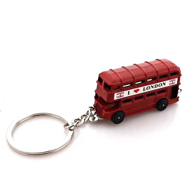 Promozionale Logo Personalizzato Chiave Catena di Souvenir Regalo di Mini In Metallo Stampato London Bus Portachiavi A Forma di