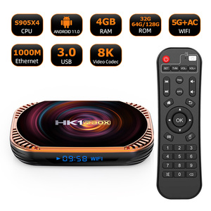 Orijinal HK1 RBOX X4 Amlogic S905 x4 Set üstü kutusu Android 11 çift Wifi akıllı tv kutusu H96 Max X4 ile uzaktan kumanda - Product Image 5