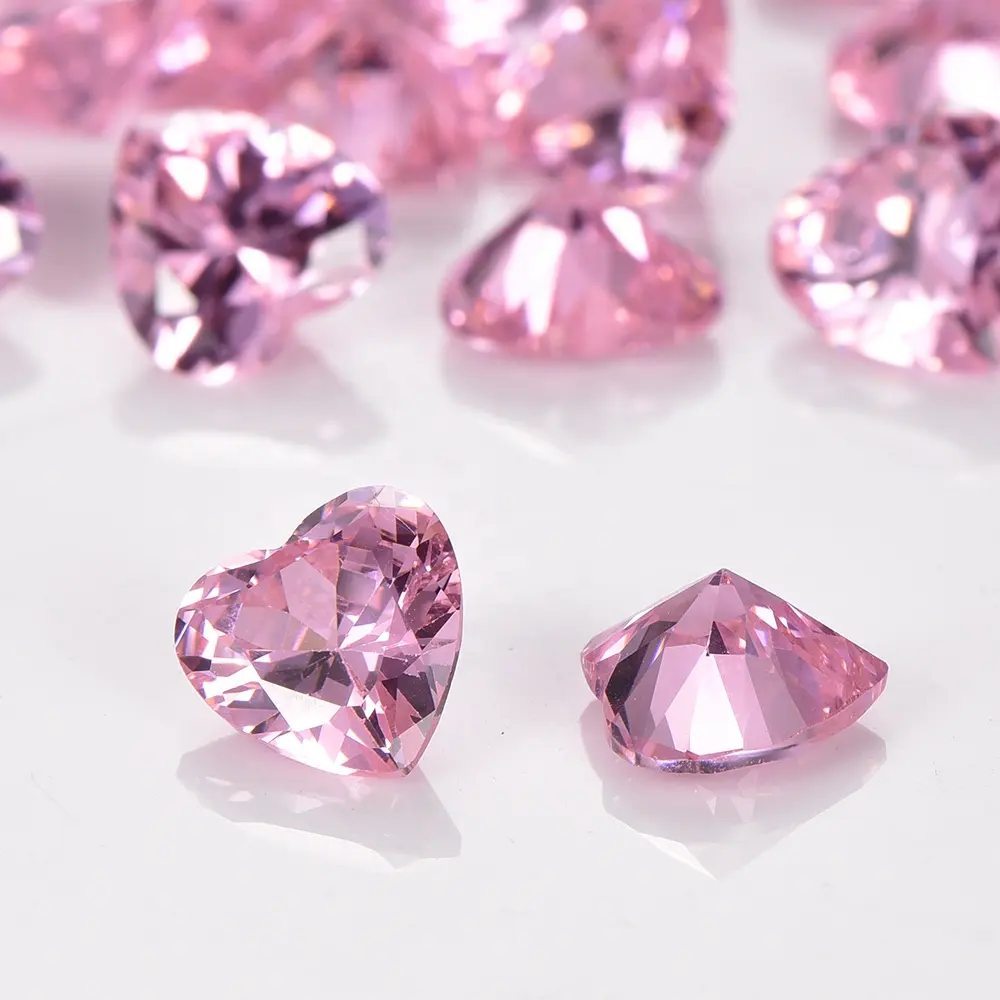 Tổng hợp CZ Đá rực rỡ cắt kim cương màu hồng 6mm lỏng đá quý Loose Cubic Zirconia Stones cho make DIY Jewelry Mặt dây chuyền