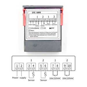 STC 3008 Controlador de temperatura digital dual Salida de dos relés 12V 24V 220V Termorregulador Termostato Calentador Enfriador Sonda dual