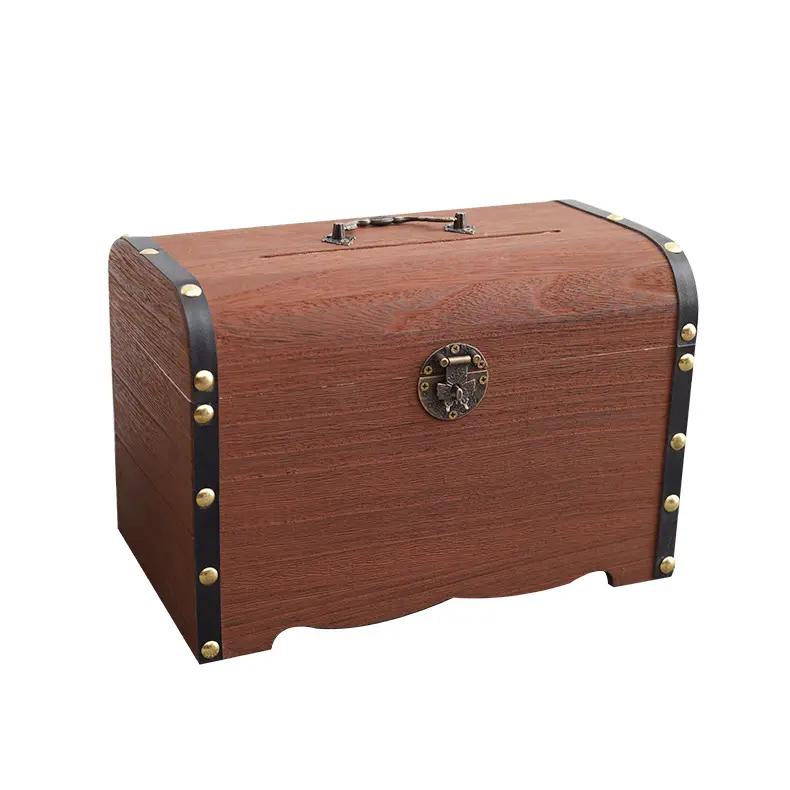 OWNSWING Ретро деревянная коробка для хранения денег и монет для хранения сокровищ