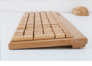 Mini producto de bambú simple personalizado, diseño de escritorio a la moda, juego de teclado y ratón inalámbricos de ordenador de bambú Real para PC - Product Image 2