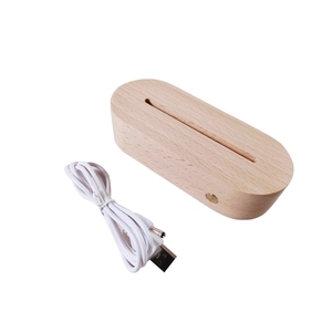 High-Quality Solid Wood Round Luminous Base <strong>Bottle</strong> Creative <strong>Diy</strong> 3D Acrylic Led Wooden Night Light for Ornaments Crafts