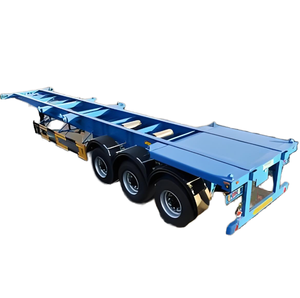 Factory Price 50 Tons <strong>Loading</strong> Capacity 6.5 Tons Tare Weight 3 Axles <strong>Container</strong> Transporting Chassis Skeleton Semi Trailer - Product Image 1