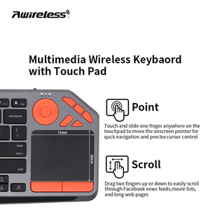 Personalizado ergonómico 2,4g USB inalámbrico teclado multi dispositivo Bluetooth teclado touchpad Azerty Bluetooth teclado con retroiluminación - Product Image 4