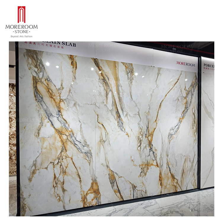 Gold vein white marble tile