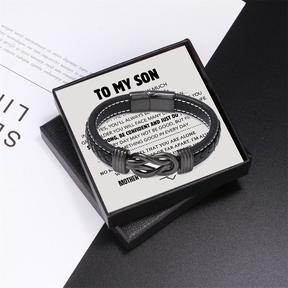 Black Bracelet (Engraved) + Card Gift Box