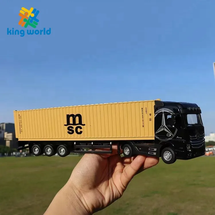 Diecast Alloy Truck Toy Car Modelo Removível Engenharia Transporte Container Veículo Camião Com Luz Puxar Para Trás Brinquedo Para Meninos