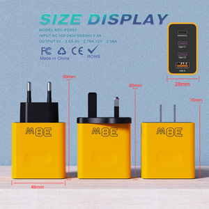 New Yellow Color case Mini 38w <strong>Charger</strong> Suitable for Mobile Phone Charging Head EU/US/UK Standard QC3.0 Fast Charging Adapter - Product Image 4