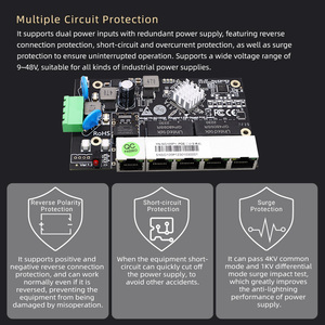 Módulo de conmutador Fast Ethernet de 5 puertos, entrada de voltaje amplio de 9-60V y fuente de alimentación PoE de 45 + 78 pasivos - Product Image 4