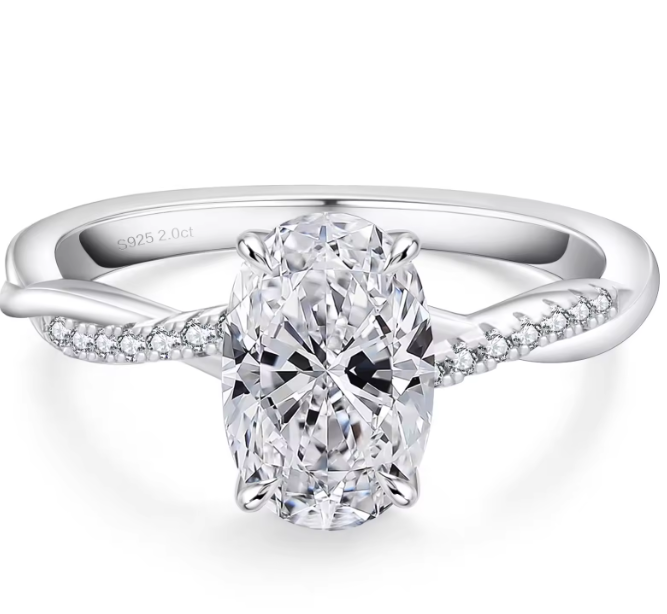 White Color Moissanite Ring