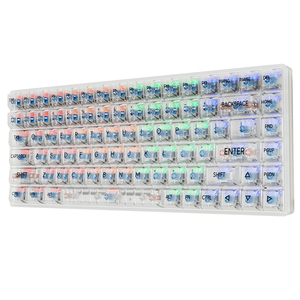 新款机械游戏键盘彩虹背光84透明键帽有线透明键盘 - Product Image 1