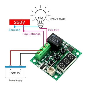 W1209 LED <strong>Digital</strong> DC <strong>Temperature</strong> Module 12V DIY Electronic Thermostat with Waterproof Probe for <strong>Arduino</strong> ICs Product Category
