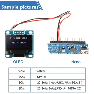 0,96-Zoll-OLED-Anzeigemodul SSD1306 128 X64 LCD I2C/IIC Seriell 4-polig Gelb/Blau/Weiß/Blau für Arduino-kompatibles elektronisches K.