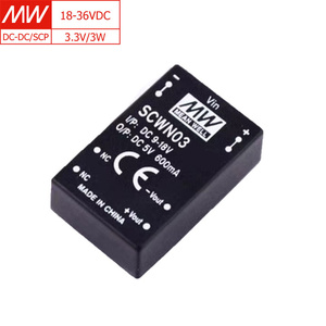 MEAN WELL SCWN03B-03 High Eff., 18-36VDC <strong>Input</strong>, 3.3V 0.6A <strong>Output</strong>, DIP24 3W <strong>DC</strong>-<strong>DC</strong> Converter, for Industrial &amp; Telecom Systems - Product Image 1