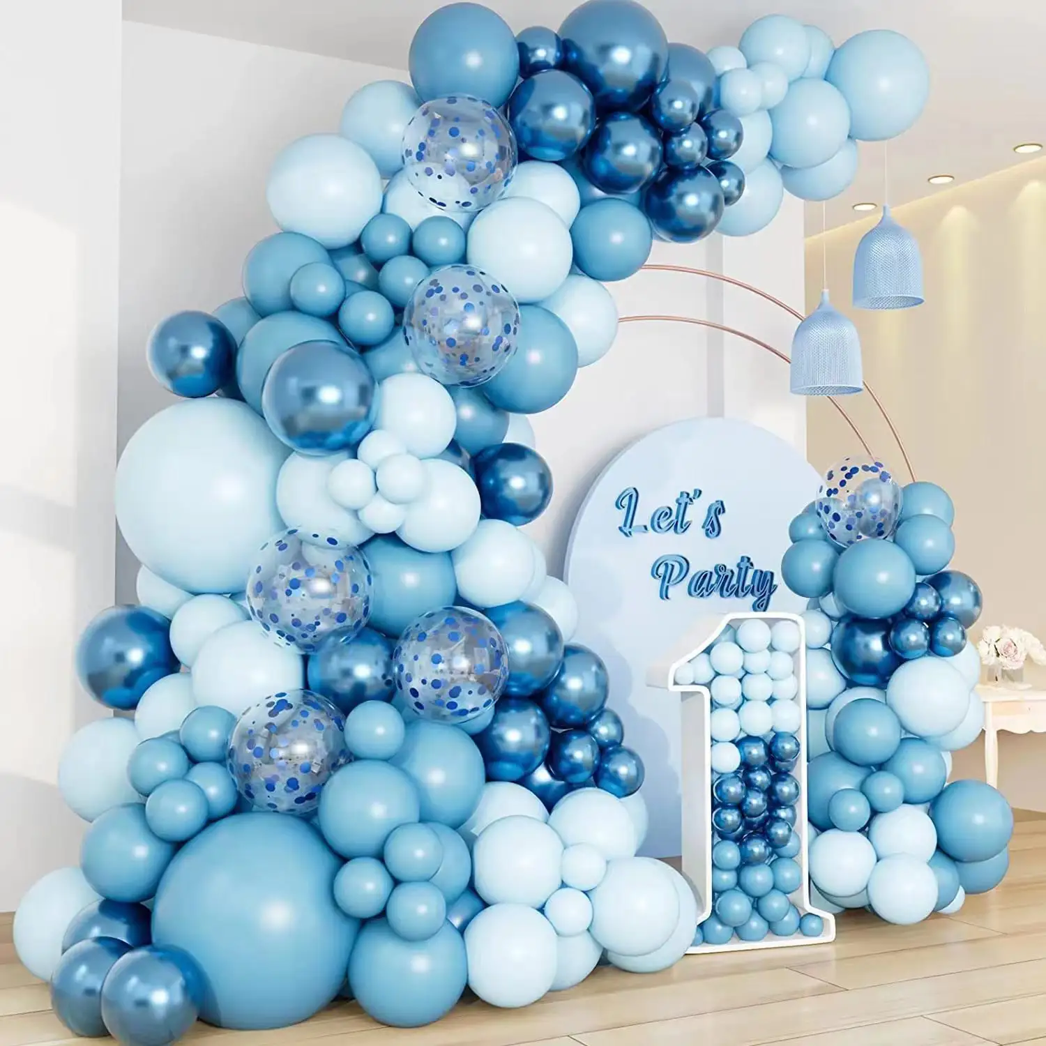 DIY Blue white And Pink Balloon Garland Arch Kit Wedding Birthday Balloons Decoration Party Balloons For Kids Baby Shower Party