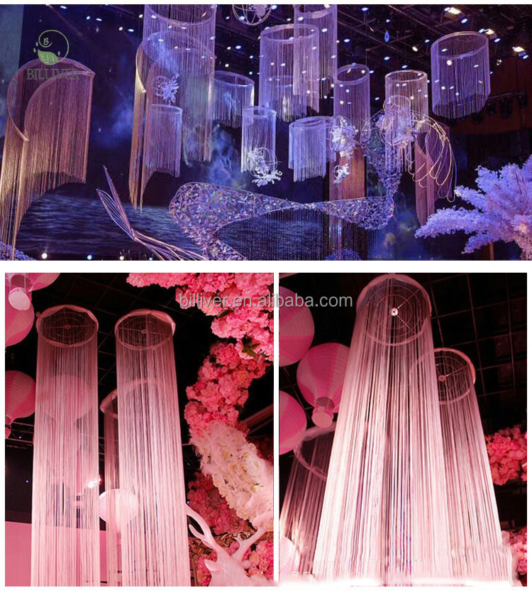 แหวนวงกลม D60CM + 2M ม่านสายสีม่วงเข้ม