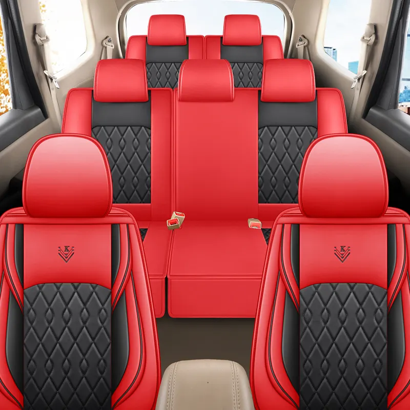 Fundas de asiento de coche de cuero de ajuste universal para coche de 7 asientos Toyota Highlander previa Odyssey