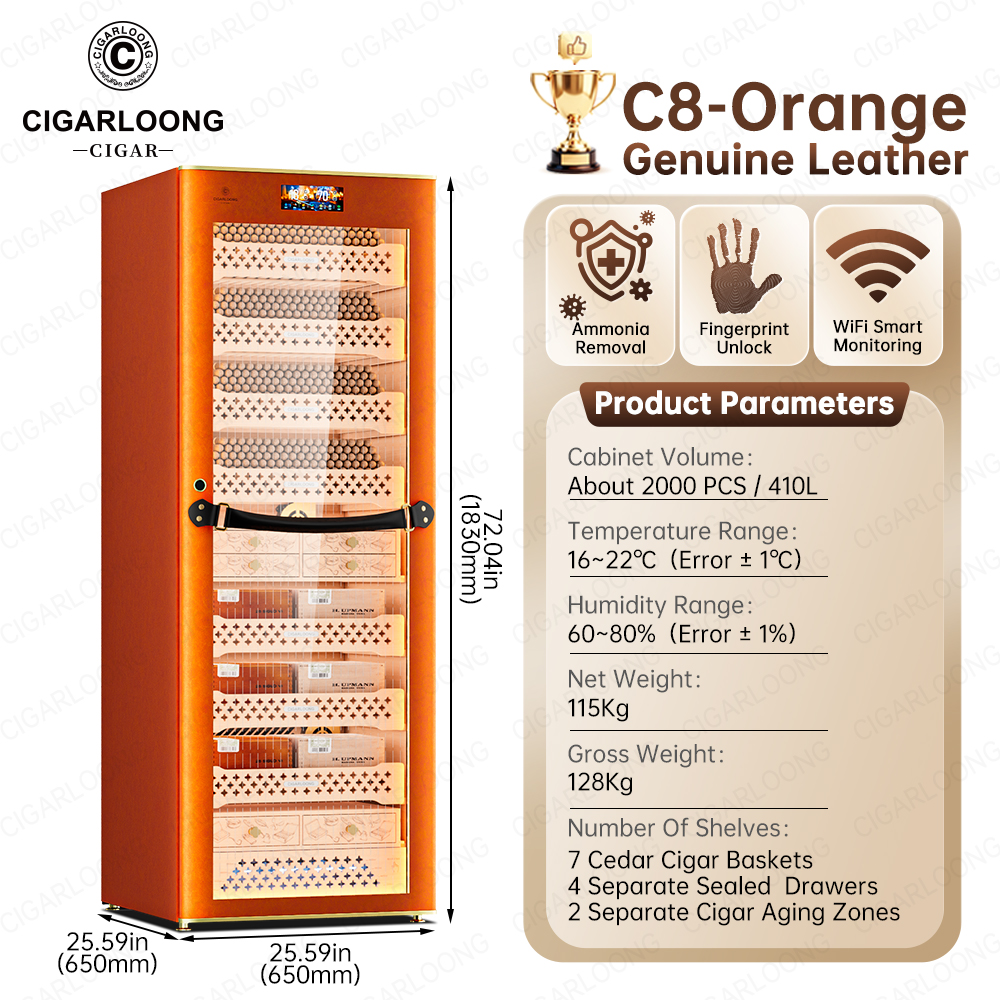 Cuir véritable orange