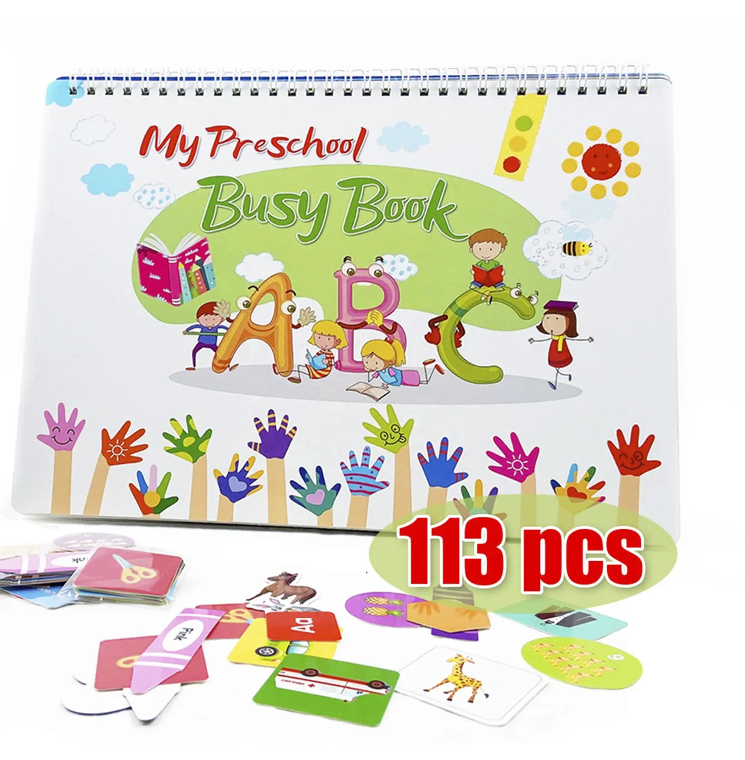 Mskwee livro pré-escolar personalizado, livro educativo montessori, silencioso, tráfego de animal, atividade pré-escolar