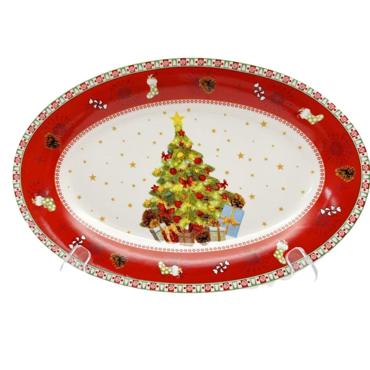 white 12-inch fish plate - 30.5*20*2.7 cm