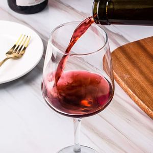 Zarif cam kırmızı şarap şişesi Set minimal tasarlanmış kristal şarap kadehi fincan uzun sap ile düğün veya restoranlar için sıcak satış - Product Image 5