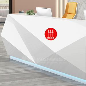 Trắng Acrylic Đá <span class=keywords><strong>Spa</strong></span> Vẻ Đẹp Salon Tiếp Tân Bàn Văn Phòng Khách Sạn Tiếp Tân Phía Trước Truy Cập Với Ánh Sáng LED Cho Kích Thước Tùy Chỉnh - Product Image 4