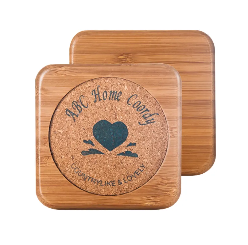 Porta-copos de madeira para restaurantes e hotéis, porta-copos de madeira de bambu natural com logotipo personalizado, utensílios para café e chá