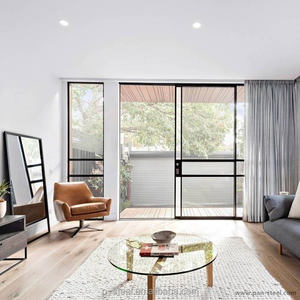 Customizable Modern Style Sliding Door with French Design Steel Frame Hanging Curtain-IdealCN <strong>Supplier</strong> - Product Image 4