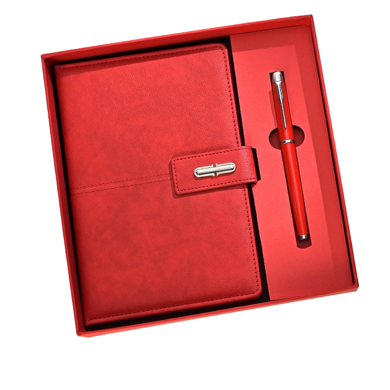 Caja de regalo roja, set de 3 piezas con bolsa de mano.