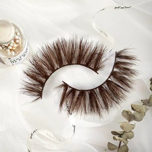 IShero Private Labels Colored 3D Mink Dark Brown <strong>Lashes</strong> Brown Strips Eyelashes - Product Image 4