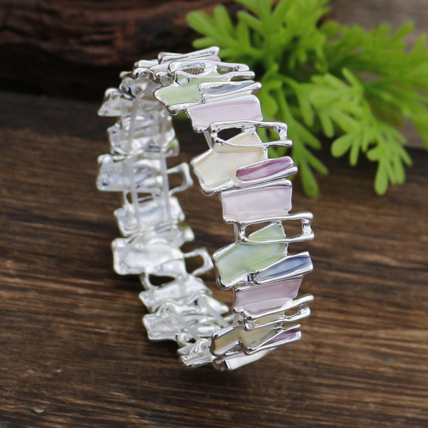 Bracelet irrégulier couleur printemps-argent