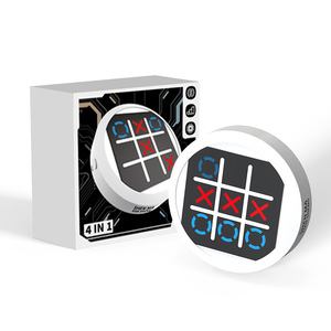 4 in 1ミニTic Tac Toe Boltゲーム、電子ハンドヘルドパズルゲームコンソールWhack-a-Moleファミリー楽しい旅行ボードゲーム - Product Image 1