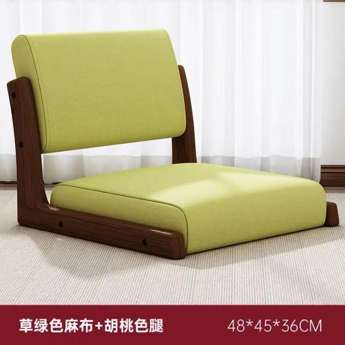 Base couleur noyer, coton et lin vert gazon