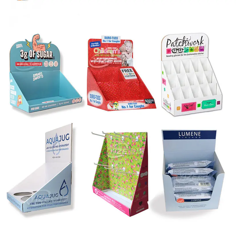 Vendita al dettaglio Tear Away Shipper Custom ondulato Counter Top Paper Pdq Shelf Ready Packaging scatole espositive in cartone