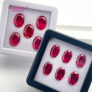 Wholesales Synthetic <strong>Ruby</strong> Stone Lab Created <strong>Ruby</strong> Fancy Cut Oval Shape Loose Gemstone #5 Red Lab Grown <strong>Ruby</strong> With Inclusions - Product Image 3