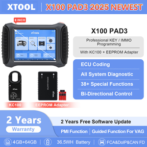 X100 PAD3 Fahrzeug-Leistungs programmierer XTOOL Auto-Diagnose-Maschine mit Schlüssel-Programmier KC-100 für alle Ket verloren