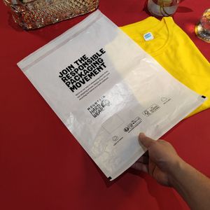 F SC可生物降解回收纸袋定制平板玻璃纸信封处理袋包装礼品袋 - Product Image 1