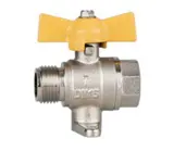 3/8" Compression Brass gas valve with hose barb