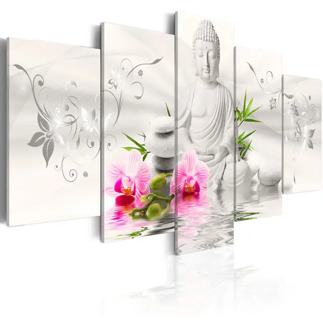 Stampa Pittura di Arte Della Parete Buddha Personalizzato Poster Stampato Decorazione della Casa di Stampa 3D Astratta Islamico Nordic 5 Pannello di Tela di canapa