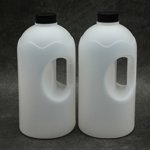 1L 2L büyük HDPE plastik yuvarlak şişe beyaz saydam plastik yuvarlak saplı şişe - Product Image 5