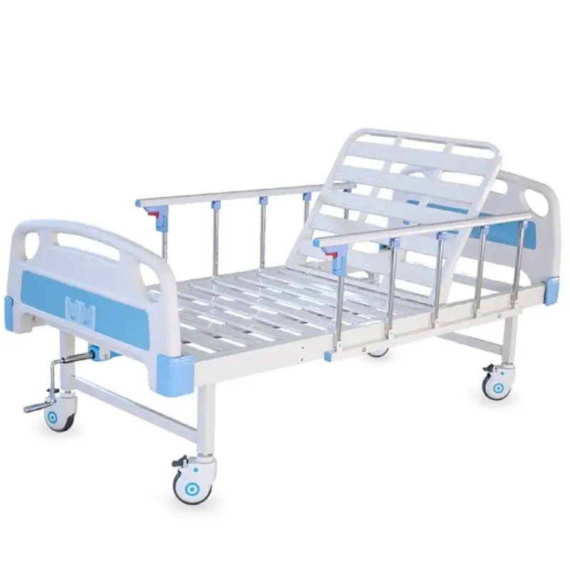 ホームケア病院用ベッド中国工場価格理学療法ベッドABSワンクランク手動病院用ベッド