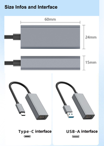 Custom Type C USB 2.0 100Mb USB 3.0 a 1000Mbps Gigabit RJ45 scheda di rete in alluminio ABS Ethernet adattatore per PC Desktop Laptop - Product Image 5