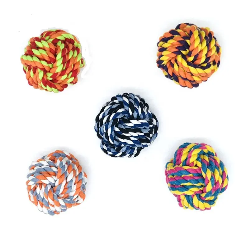 Manufacturer Wholesale Puppy Toys Small Rope Balls Pet Teething Chew Cotton Training Toy Ball