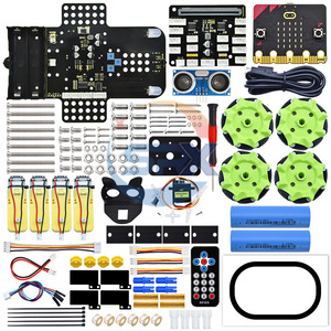 Microbit Mnemonic Wheel Smart Cart Omnidireccional Python Robot de programación gráfica Compatible con LEGO Type LCM