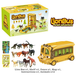 Bus de rangement pour jouets d'animaux