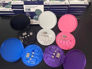 USB适配器套件6合1圆形盒多功能Usb充电适配器电缆套件旅行适配器套件旅行用多电缆外壳 - Product Image 5